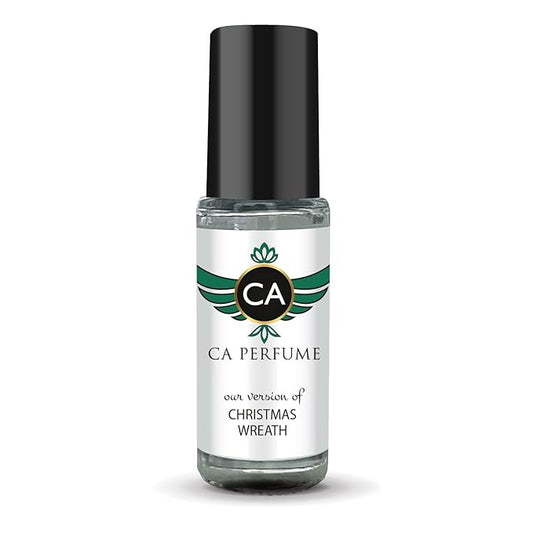 CA Perfume Originals Christmas Wreath Unisex Fragrance Oil Gourmand Scent Long Lasting Perfumes for Women & Men Travel Size TSA Ready Mini Parfum Body Oil Roll-on 0.14 Fl Oz 4ml