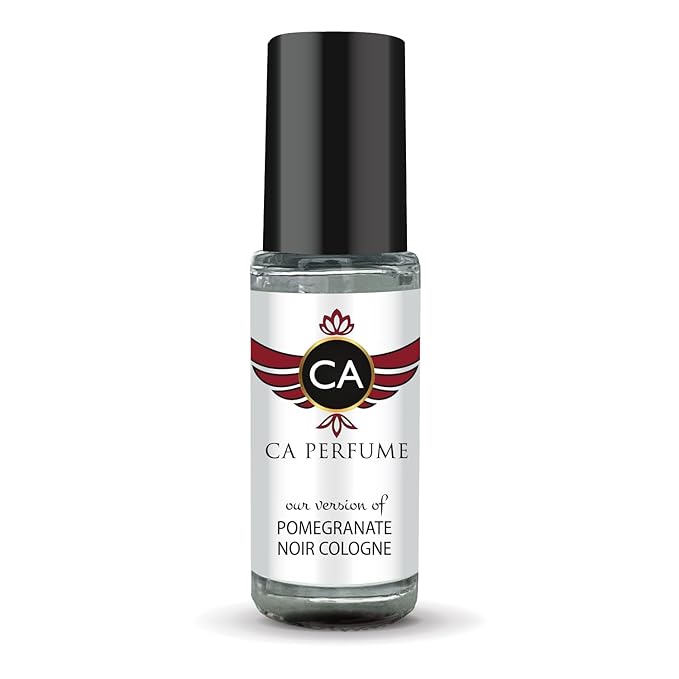 CA Perfume Impression of Pomegranate Noir Cologne Unisex Perfume Oil Aromatic Fruity Long Lasting Fragrance for Women and Men Travel Size Mini Perfume Sample TSA Ready Body Oil Roll-on 0.14 Fl Oz 4ml