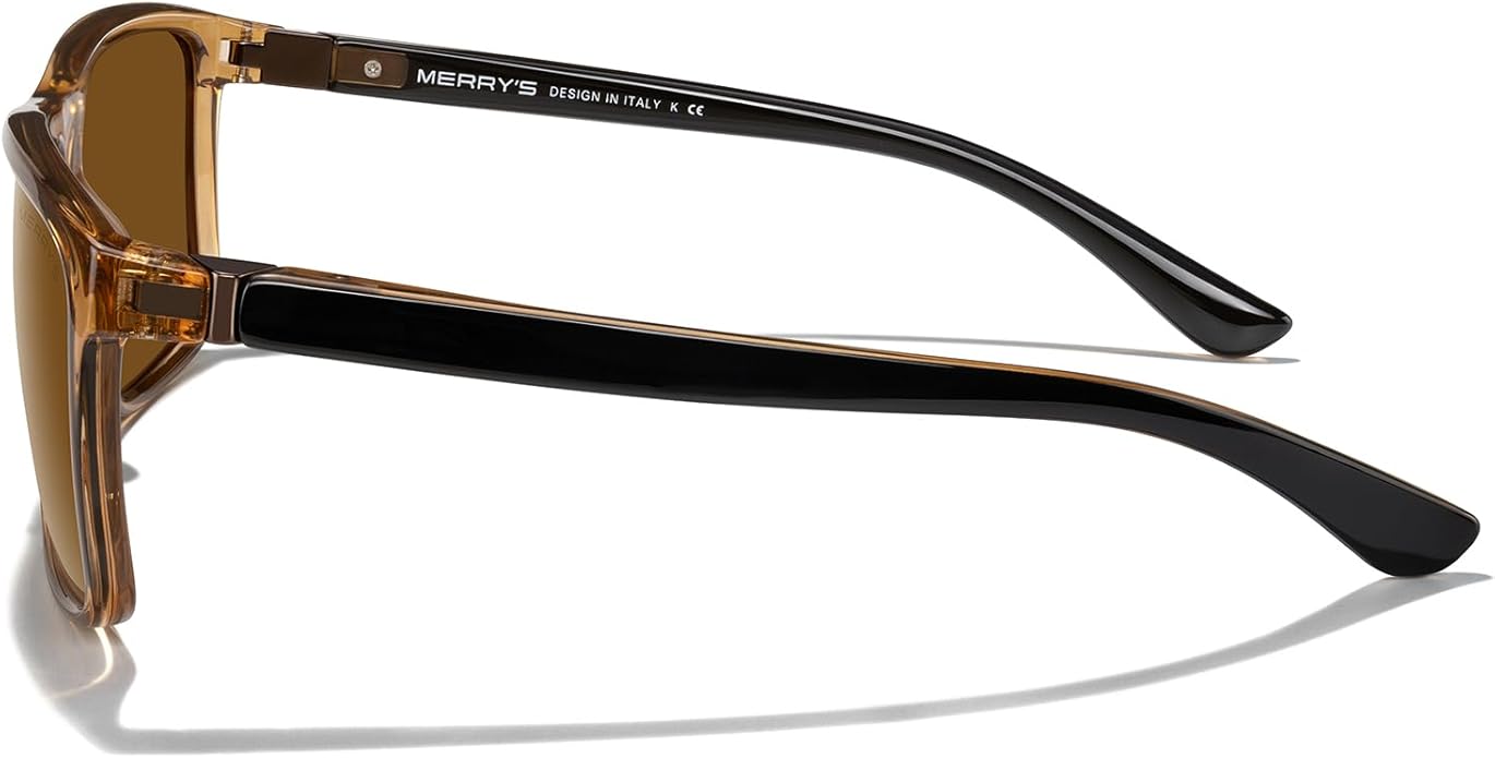 MERRY'S Rectangular Polarized Sports Sunglasses for Men Women Cycling Driving Fishing UV400 Protection S8225