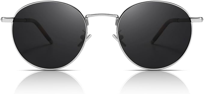 SUNGAIT Ponderable Metal Round Sunglasses for Men Women Classic Vintage Polarized Circle Sun Glasses