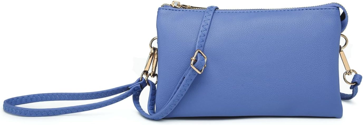 JEN & CO. Riley Small Crossbody Bags for Women Vegan Leather Wristlet Clutch Wallet Purses Handbags with 2 Straps