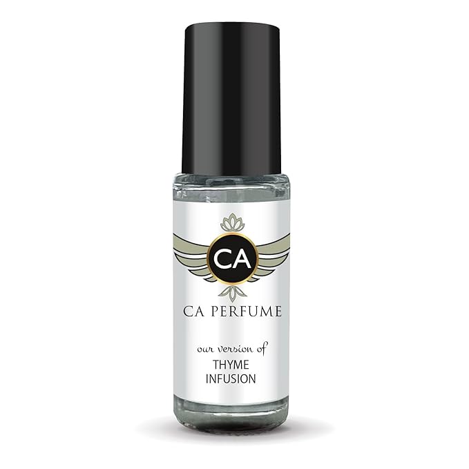 CA Perfume Originals Thyme Infusion Unisex Fragrance Oil Spicy Scent Long Lasting Perfumes for Women & Men Travel Size TSA Ready Mini Parfum Body Oil Roll-on 0.14 Fl Oz 4ml