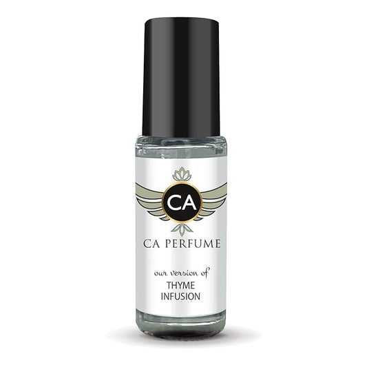 CA Perfume Originals Thyme Infusion Unisex Fragrance Oil Spicy Scent Long Lasting Perfumes for Women & Men Travel Size TSA Ready Mini Parfum Body Oil Roll-on 0.14 Fl Oz 4ml