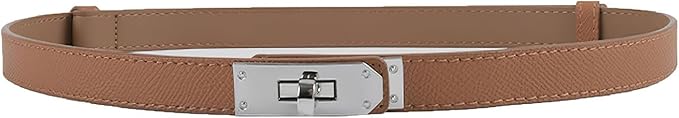 FENLDY Adjustable Thin Belts For Womens Skinny Belts For Dresses Womens Solid Color Alloy Turn Lock Belts For Jeans