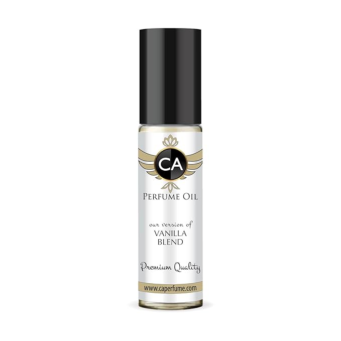CA Perfume Impression of Vanilla Blend Unisex Fragrance Oil Amber Vanilla Scent Long Lasting Perfumes for Women & Men Travel Size TSA Ready Mini Parfum Body Oil Roll-on 0.33 Fl Oz 10ml