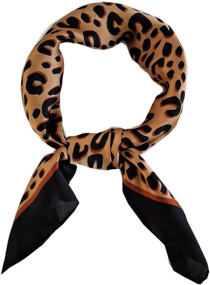 FONYVE Silk Feeling Scarf Medium Square Satin Head Scarf for Women 27.5 × 27.5 inches
