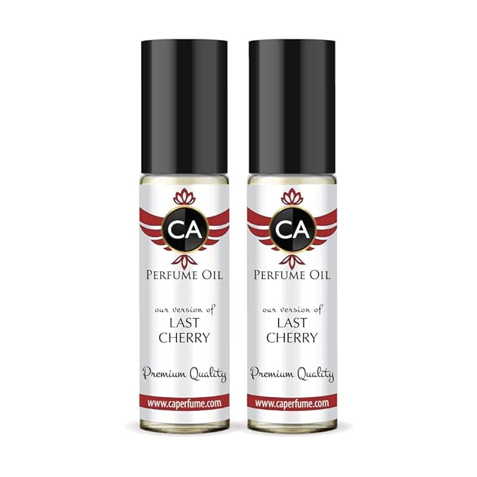 CA Perfume Impression of Last Cherry Unisex Eau De Parfum Amber Floral Scent Long Lasting Unisex Fragrance Travel Size TSA Ready for Day and Night Wear 0.33 Fl Oz 10ml (Pack of 2)