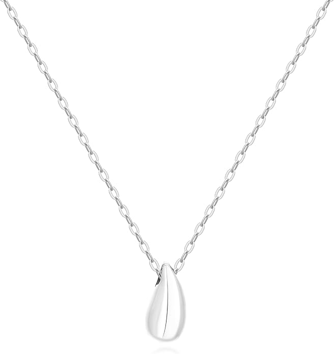 EVEYE S925 Sterling Silver Necklace For Women, Teardrop Pendant Necklaces, Pear Pendant Necklace Jewelry Minimalist style Gift