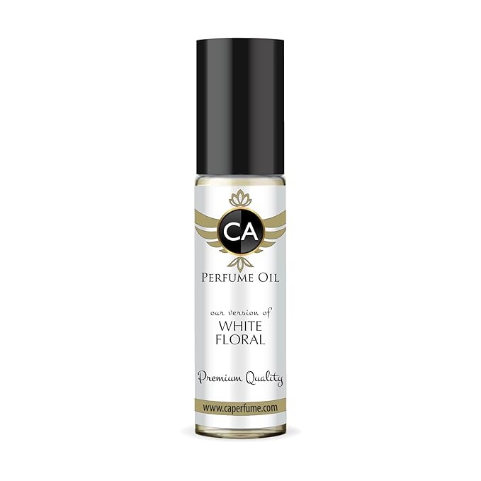 CA Perfume Originals White Floral Unisex Fragrance Oil Floral Scent Long Lasting Perfumes for Women & Men Travel Size TSA Ready Mini Parfum Body Oil Roll-on 0.33 Fl Oz 10ml