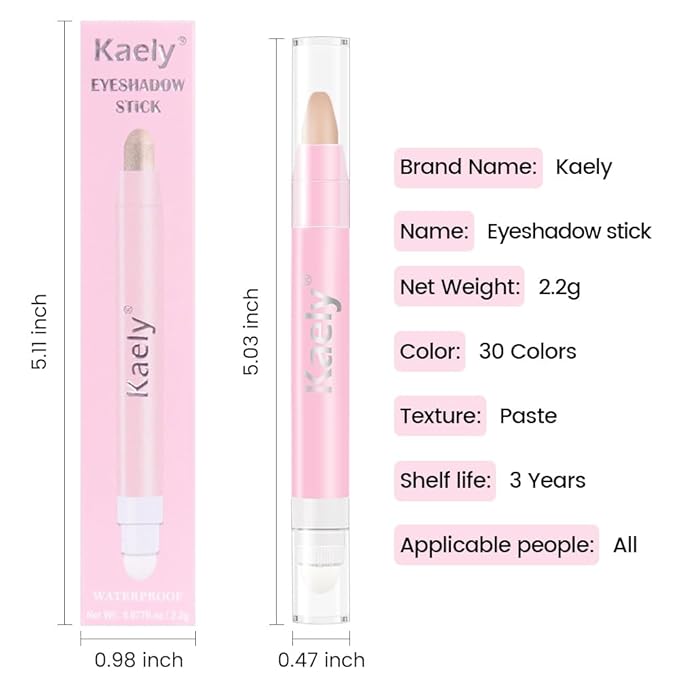 2in1 Matte Cream Eye Shadow Stick - Desert Matte, Eyeliner Pencil Eyeshadow Palette Makeup, Waterproof Long Lasting Brightener, Crease Proof & Smudge Resistant, Cream Eyeshadow with Built-in Smudger