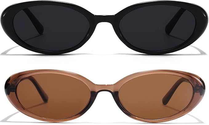 Oval Sunglasses for Women Men Fashion Small 90s Style Sun Glasses UV400