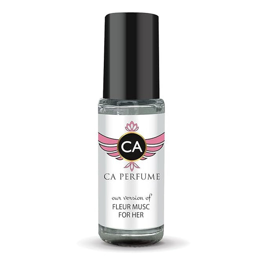 CA Perfume Impression of Fleur Musc For Her for Women Perfume Oil Floral Woody Musk Scent Long Lasting Perfumes for Women Travel Size Mini Perfume Sample TSA Ready Body Oil Roll-on 0.14 Fl Oz 4ml