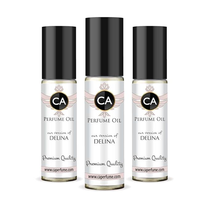 CA Perfume Impression of Delina for Women Eau De Parfum Floral Scent Long Lasting Perfumes for Women Travel Size TSA Ready for Day and Night Wear 0.33 Fl Oz 10ml (Pack of 3)