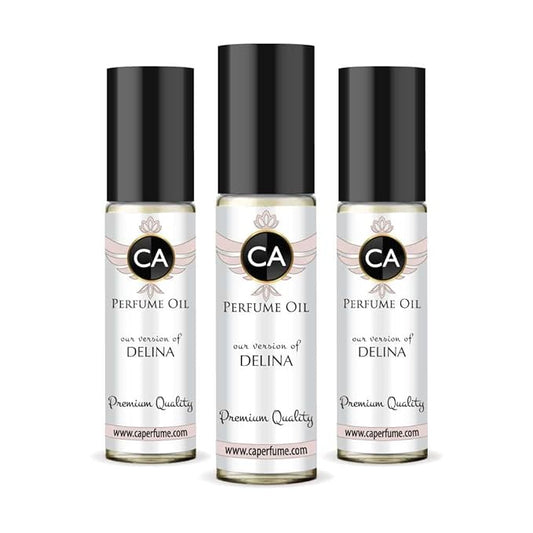 CA Perfume Impression of Delina for Women Eau De Parfum Floral Scent Long Lasting Perfumes for Women Travel Size TSA Ready for Day and Night Wear 0.33 Fl Oz 10ml (Pack of 3)