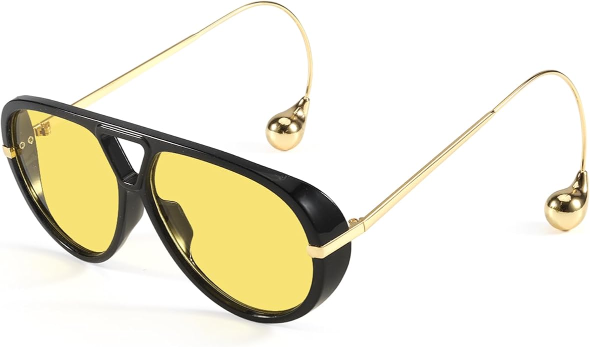 SODQW Oversized Aviator Sunglasses for Women With Earring Trendy Large Big XL Size 2025 Designer Ladies Shades