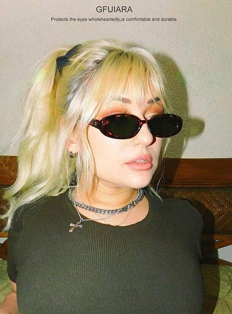 Oval Sunglasses for Women Men Fashion Small 90s Style Sun Glasses UV400