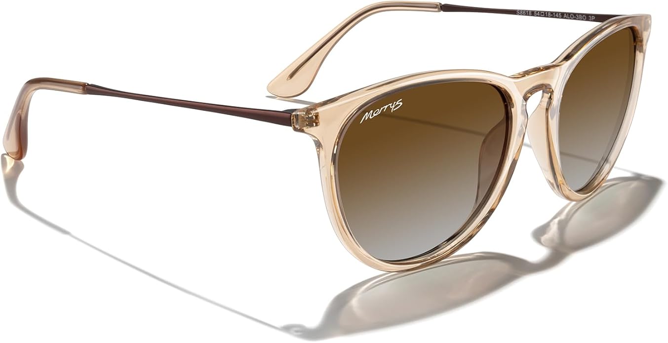 MERRY'S Vintage Polarized Sunglasses for Women Men Retro Round Mirrored Lens Sun glasses UV400