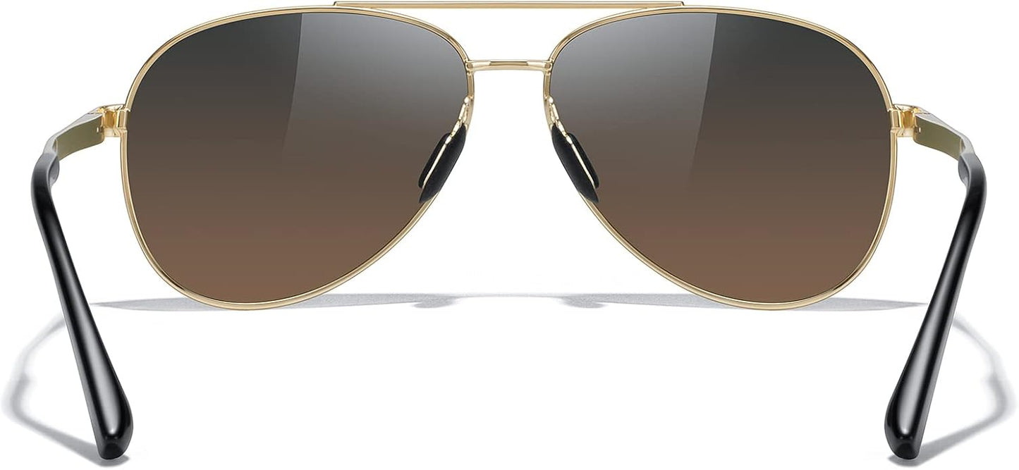 MERRY'S Aviator Sunglasses for Men Women - Polarized Driving Sun glasses Mirrored Lens UV 400 Protection 58 MM