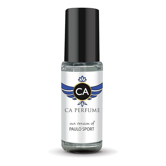 CA Perfume Impression of Paulo Sport for Men Perfume Oil Aromatic Green Scent Long Lasting Cologne for Men Travel Size Mini Perfume Sample TSA Ready Body Oil Roll-on 0.14 Fl Oz 4ml