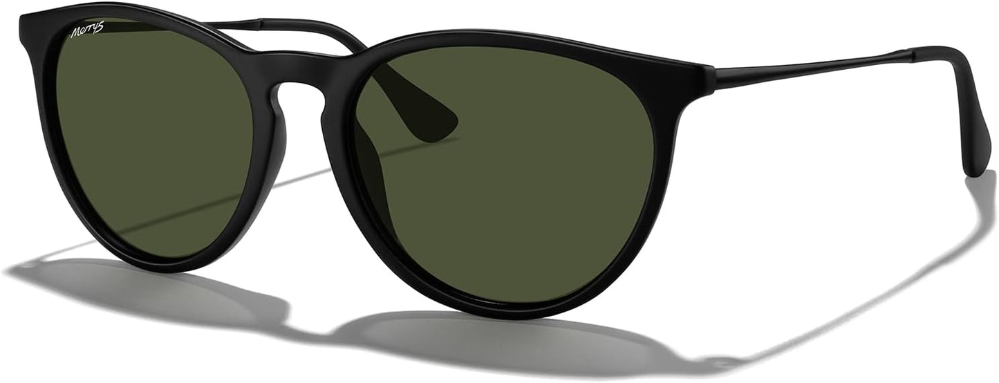 MERRY'S Vintage Polarized Sunglasses for Women Men Retro Round Mirrored Lens Sun glasses UV400