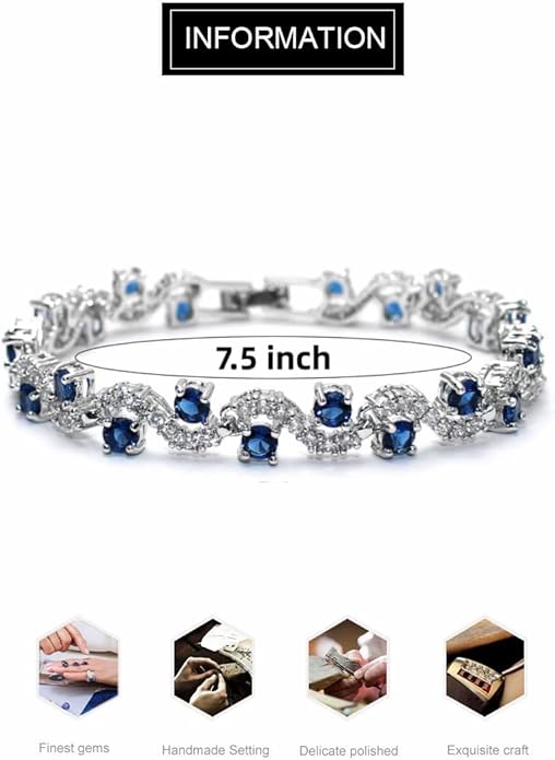 18K White gold Full Diamond Bracelet Paired with Pure Natural Moissanite Diamond Sapphire Shining and Brilliant Women's Versatile ﻿