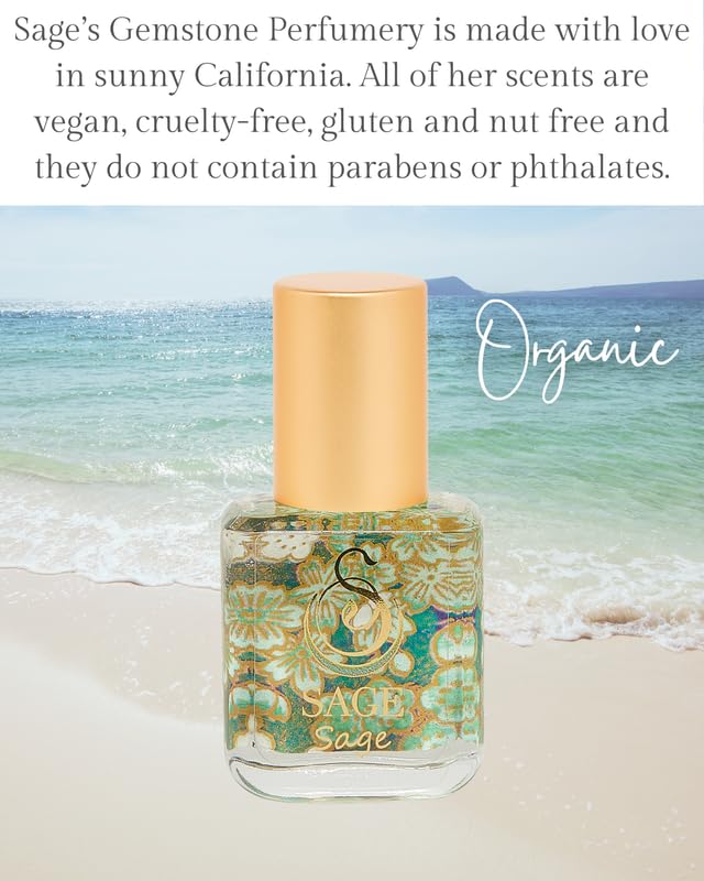The Sage Lifestyle Sage Roll On, Oil, Extract, Cucumber, White Sage, Tonka Bean, Sweet Pea, Egyptian Musk, Perfume for Women, Fresh Clean Fragrance, Parfum, 1/4 oz, Travel Size, Mini Perfume for Women