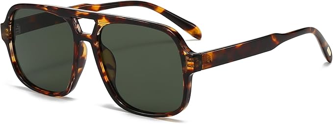 Retro Aviator Sunglasses for Women Men Trendy Classic 70s Square Aviator Sun Glasses Vintage Shades