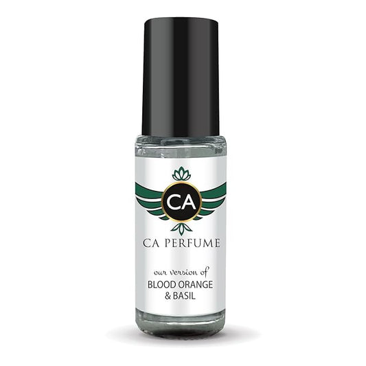 CA Perfume Impression of Blood Orange & Basil Unisex Perfume Oil Citrus Aromatic Long Lasting Fragrance for Women and Men Travel Size Mini Perfume Sample TSA Ready Body Oil Roll-on 0.14 Fl Oz 4ml