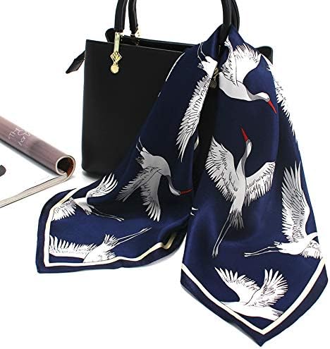 ANDANTINO 100% Real Mulberry Silk Scarf -21'' x 21''- Lightweight Neckerchief –Women Men Small Square Digital Printed Scarves