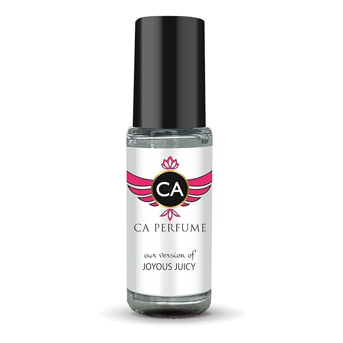 CA Perfume Impression of Joyous Juicy for Women Perfume Oil Floral Fruity Gourmand Scent Long Lasting Perfumes for Women Travel Size Mini Perfume Sample TSA Ready Body Oil Roll-on 0.14 Fl Oz 4ml