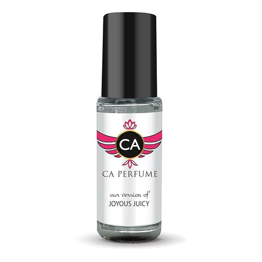 CA Perfume Impression of Joyous Juicy for Women Perfume Oil Floral Fruity Gourmand Scent Long Lasting Perfumes for Women Travel Size Mini Perfume Sample TSA Ready Body Oil Roll-on 0.14 Fl Oz 4ml