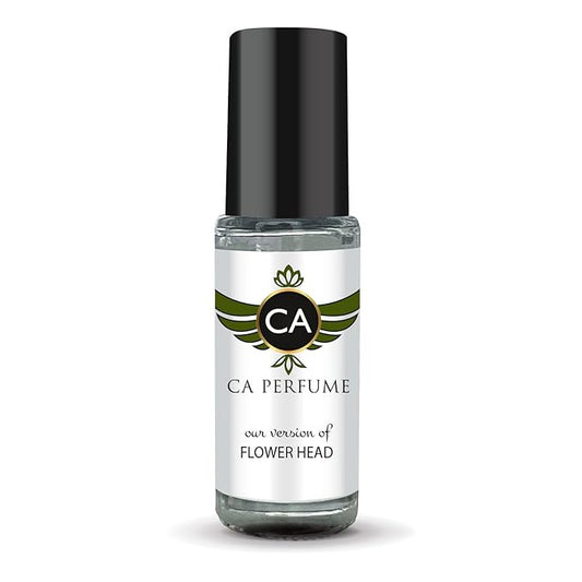 CA Perfume Impression of Flower Head Unisex Fragrance Oil Floral Scent Long Lasting Perfumes for Women & Men Travel Size TSA Ready Mini Parfum Body Oil Roll-on 0.14 Fl Oz 4ml