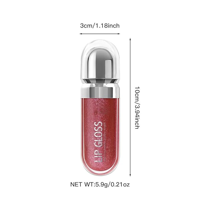 Pearlescent Long-Lasting Waterproof Liquid Lipstick, Mirror-Finish Shimmer Lip Gloss, Non-Sticky Formula (#08)
