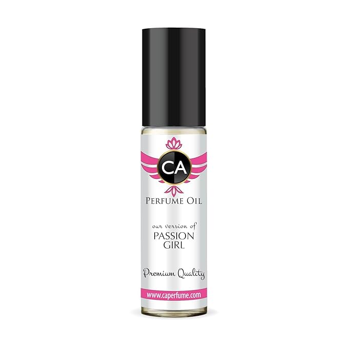 CA Perfume Impression of Passion Girl for Women Eau De Parfum Amber Vanilla Scent Long Lasting Perfumes for Women Travel Size TSA Ready for Day and Night Wear 0.33 Fl Oz 10ml