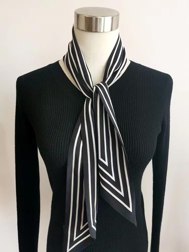100% Mulberry Silk Ribbon Scarf for Hair Beach Head Wraps for Women Handbag accessories Necktie