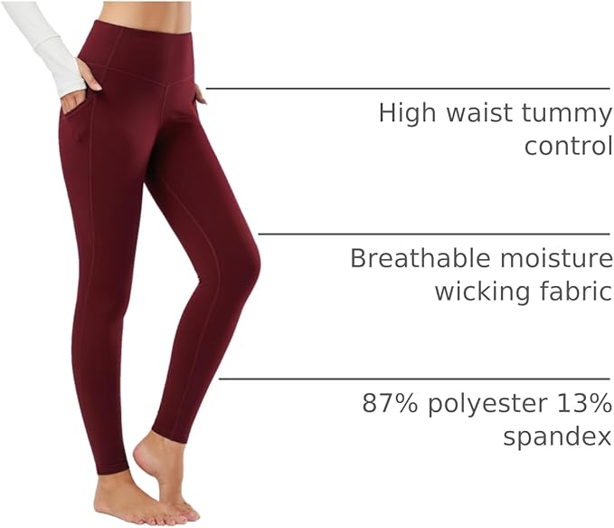 baleaf Winter Clothing Women Leggings Fleece Lined Tights Thermal Warm Thick Cold Weather Gear 1 Pockets