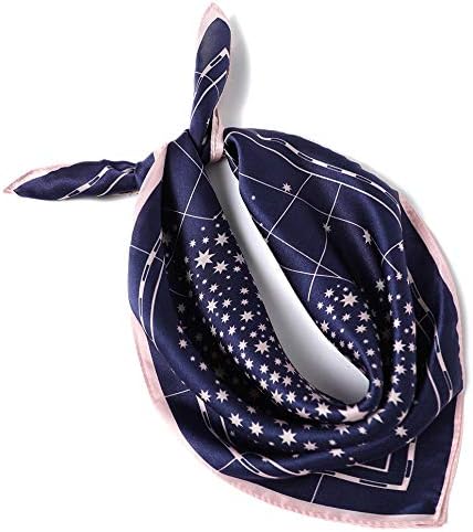 ANDANTINO 100% Real Mulberry Silk Scarf -21'' x 21''- Lightweight Neckerchief –Women Men Small Square Digital Printed Scarves