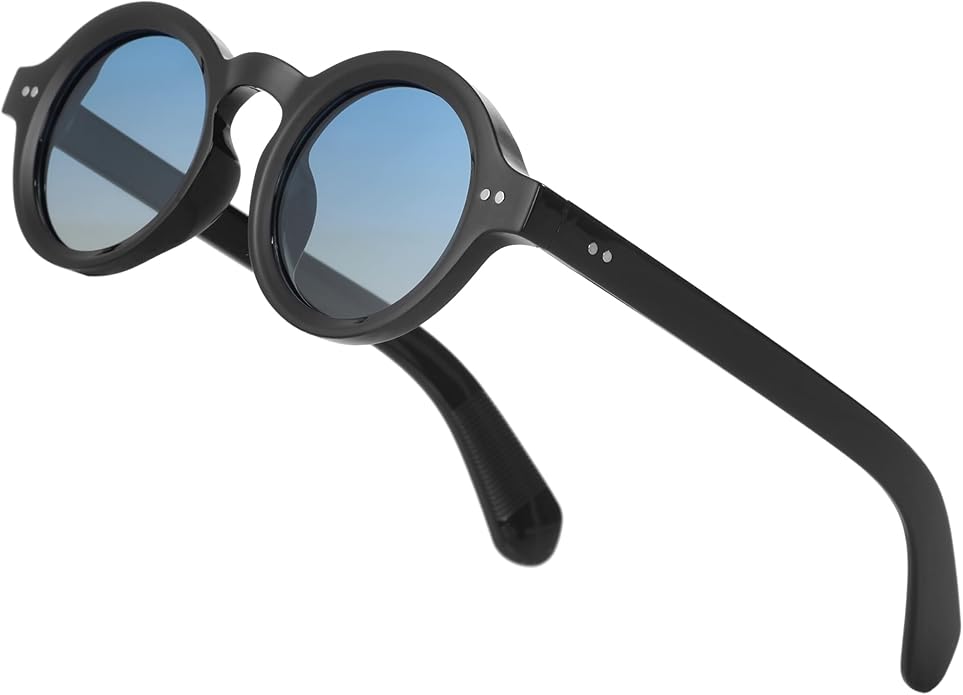 Trendy Round Polarized Sunglasses for Men Women Chunky Hippie Costume Sun Glasses 90s Circle Retro Style