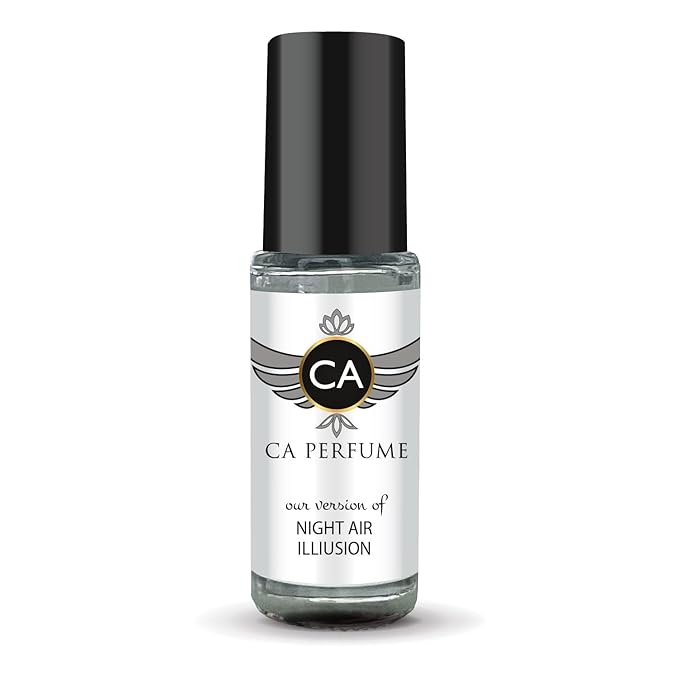 CA Perfume Originals Night Air Illusion Unisex Fragrance Oil Woody Aromatic Scent Long Lasting Perfumes for Women & Men Travel Size TSA Ready Mini Parfum Body Oil Roll-on 0.14 Fl Oz 4ml
