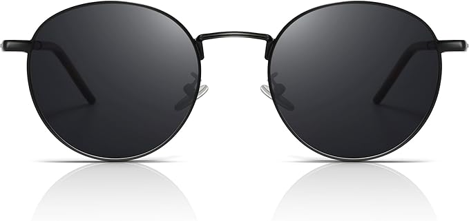 SUNGAIT Ponderable Metal Round Sunglasses for Men Women Classic Vintage Polarized Circle Sun Glasses