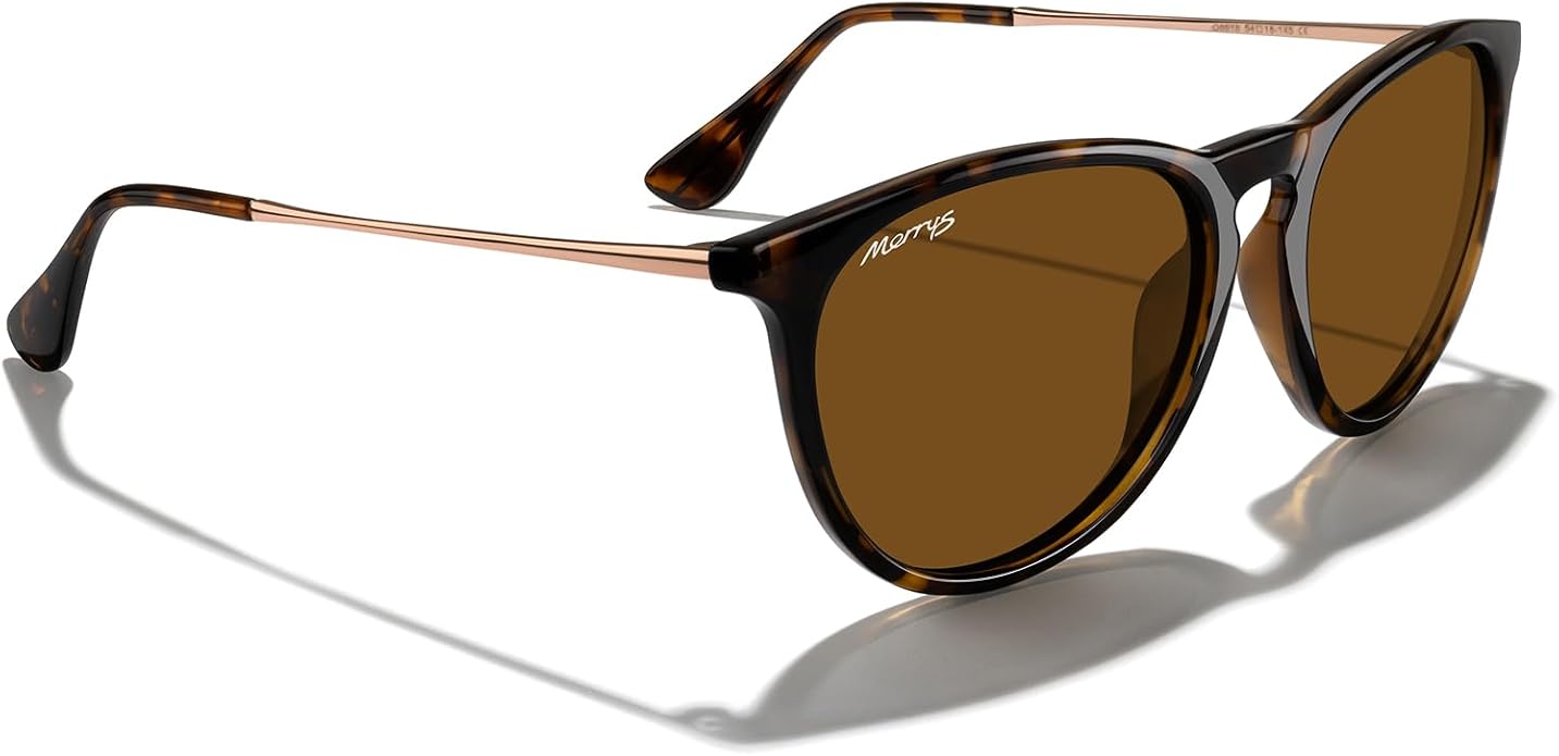 MERRY'S Vintage Polarized Sunglasses for Women Men Retro Round Mirrored Lens Sun glasses UV400