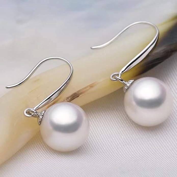 Freshwater Cultured Pearl Earrings-Gifts for Women-Gift for Wife Wedding Birthday Anniversary-Mom Her Mothers Day Valentines Day Christmas-18K Gold Plated Sterling Silver Pearl Dangle Earring Fine Jewelry