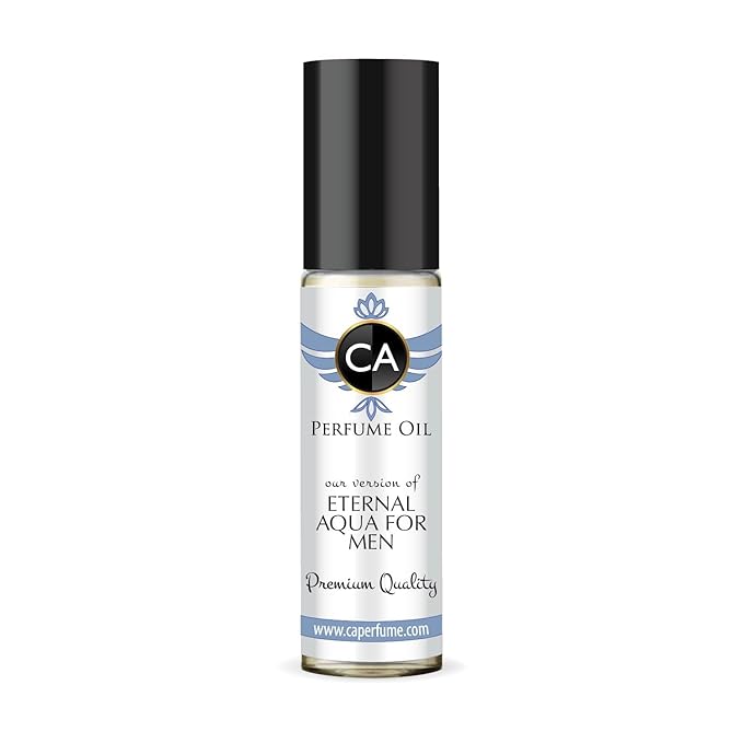 CA Perfume Impression of Eternal Aqua For Men Fragrance Oil Woody Aromatic Scent Long Lasting Cologne for Men Travel Size TSA Ready Mini Parfum Body Oil Roll-on 0.33 Fl Oz 10ml