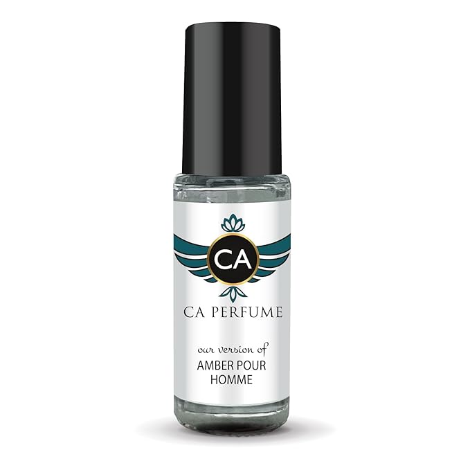 CA Perfume Impression of Amber Pour Homme Intense for Men Perfume Oil Amber Fougere Scent Long Lasting Cologne for Men Travel Size Mini Perfume Sample TSA Ready Body Oil Roll-on 0.14 Fl Oz 4ml