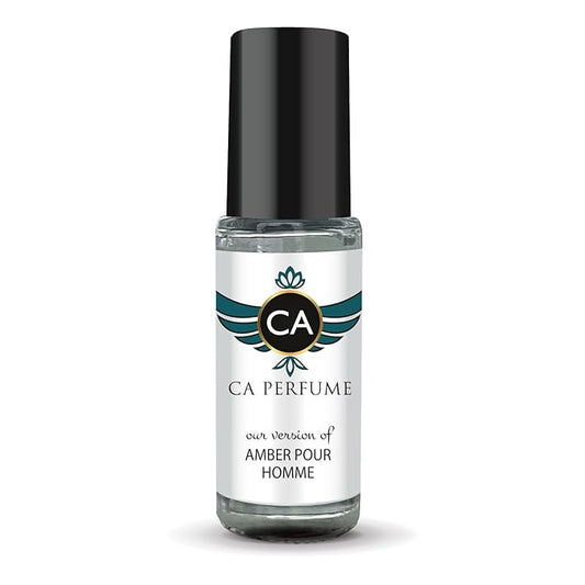 CA Perfume Impression of Amber Pour Homme Intense for Men Perfume Oil Amber Fougere Scent Long Lasting Cologne for Men Travel Size Mini Perfume Sample TSA Ready Body Oil Roll-on 0.14 Fl Oz 4ml