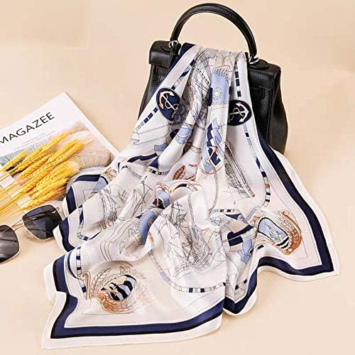 ANDANTINO 100% Mulberry Silk Scarf -21” Lightweight Square Neckerchief – Breathable Digital Printed Scarves with Gift Packed