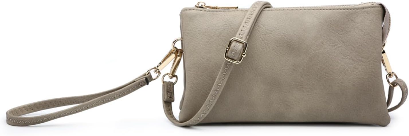 JEN & CO. Riley Small Crossbody Bags for Women Vegan Leather Wristlet Clutch Wallet Purses Handbags with 2 Straps