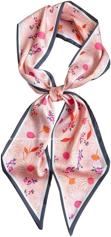 Livrerpi Silk Feeling Head Scarf Fashion Satin Hair Scarf Square Long Scarves for Women Gifts