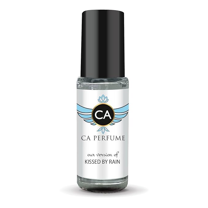 CA Perfume Originals Kissed by Rain Unisex Fragrance Oil Aromatic Aquatic Scent Long Lasting Perfumes for Women & Men Travel Size TSA Ready Mini Parfum Body Oil Roll-on 0.14 Fl Oz 4ml