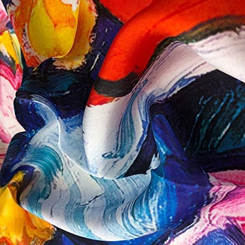ANDANTINO 100% Mulberry Silk Scarf -21” Lightweight Square Neckerchief – Breathable Digital Printed Scarves with Gift Packed